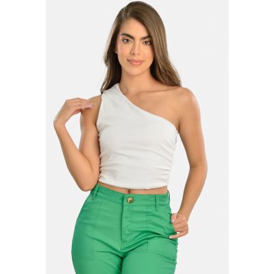 Blusa blanca un solo hombro clearance
